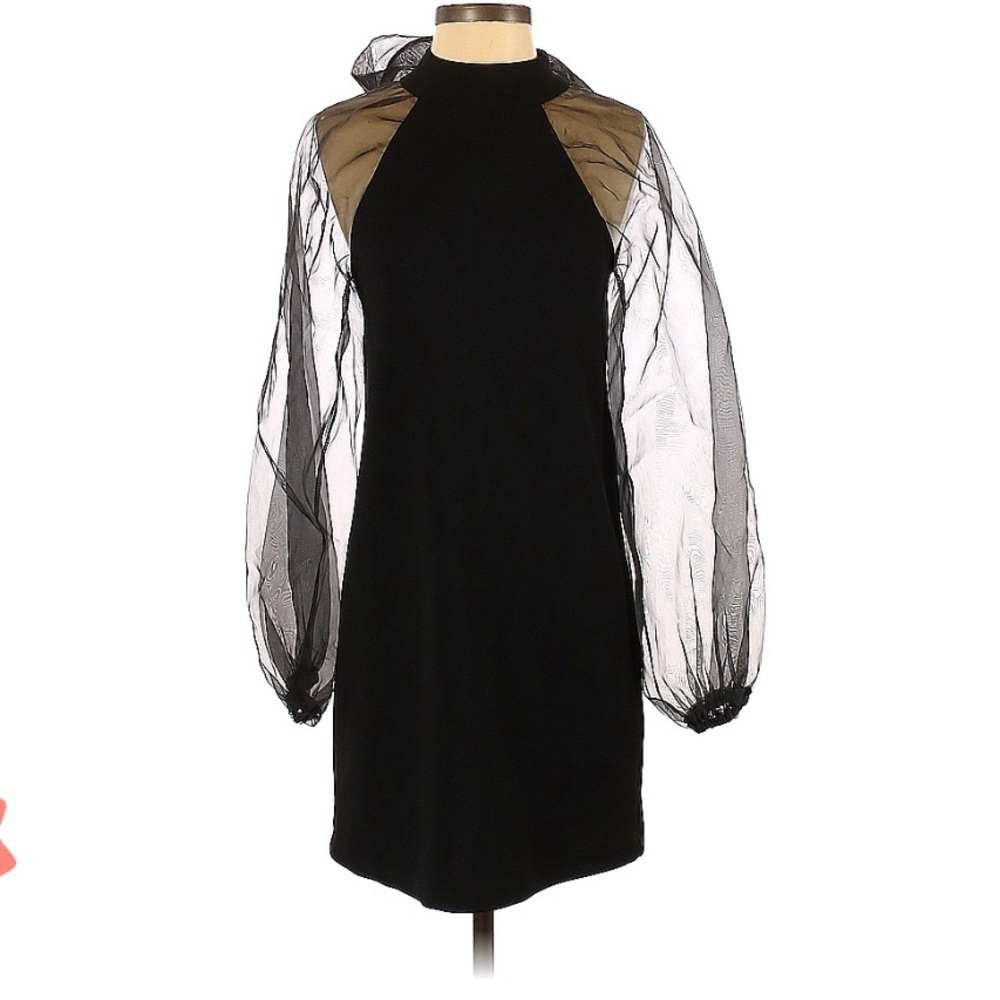 Zara black dress. Mesh sleeves